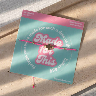 Made for This Cross Bracelet + Sticker | Esther 4:14-Bracelets-Lenny & Eva-Summit Lane Boutique, Women's Apparel and Gifts located in Grand Rapids, MI