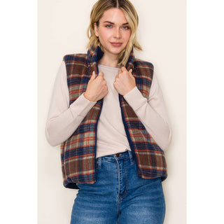 Reversible Plaid/Corduroy vest-Vest-STACCATO-Summit Lane Boutique, Women's Apparel and Gifts located in Grand Rapids, MI