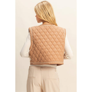 Floral Embroidered Quilted Vest with Tie Front-Vest-HYFVE-Summit Lane Boutique, Women's Apparel and Gifts located in Grand Rapids, MI