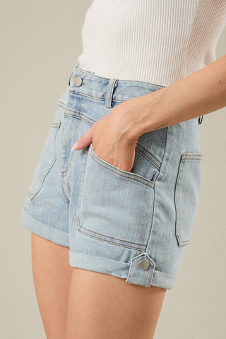 Claire Light Wash Stretch Shorts-Shorts-Sunday Edition by LE LIS-Summit Lane Boutique, Women's Apparel and Gifts located in Grand Rapids, MI
