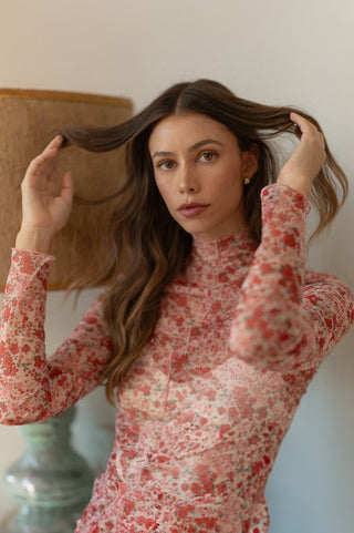 Annabell Mesh Mock Neck-Long Sleeves-Anniewear-Summit Lane Boutique, Women's Apparel and Gifts located in Grand Rapids, MI