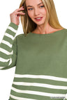 Olive/Ivory Stripe