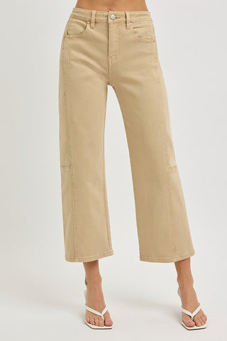 Lottie Cropped Barrel Jeans-Jeans-Risen-Summit Lane Boutique, Women's Apparel and Gifts located in Grand Rapids, MI