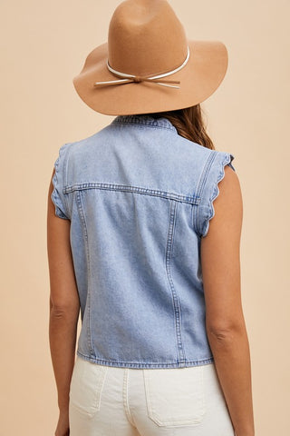 Kasey Scalloped Vest-Vest-Anniewear-Summit Lane Boutique, Women's Apparel and Gifts located in Grand Rapids, MI