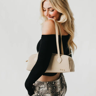 Sally Suede Barrel Shoulder Bag-Handbags-Pretty Simple-Summit Lane Boutique, Women's Apparel and Gifts located in Grand Rapids, MI