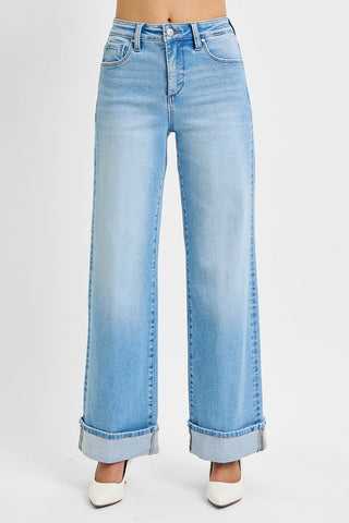Jaclyn Cuffed Jeans-Jeans-Risen-Summit Lane Boutique, Women's Apparel and Gifts located in Grand Rapids, MI