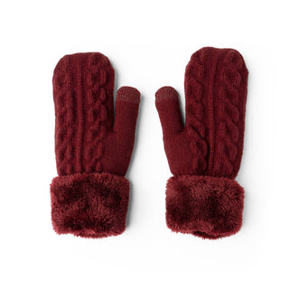 cable knit plush mittens-winter accessories-DM Merchandising-Summit Lane Boutique, Women's Apparel and Gifts located in Grand Rapids, MI