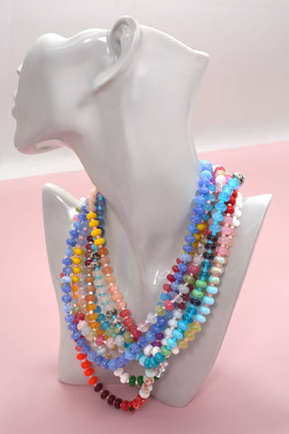 Natural Stone Semi-Precious Glass Mixed Necklace | 40NK9694-JOSSLYN by wall to wall-Summit Lane Boutique, Women's Apparel and Gifts located in Grand Rapids, MI