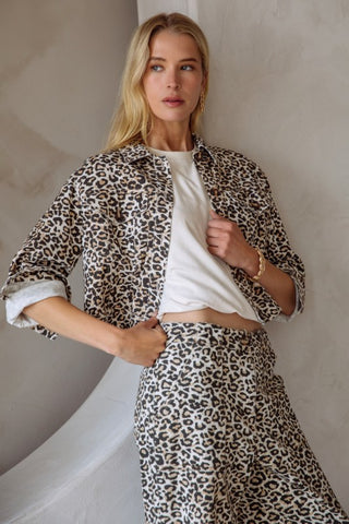 Washed Leopard Print Short Jacket-Jackets-Skies are Blue-Summit Lane Boutique, Women's Apparel and Gifts located in Grand Rapids, MI