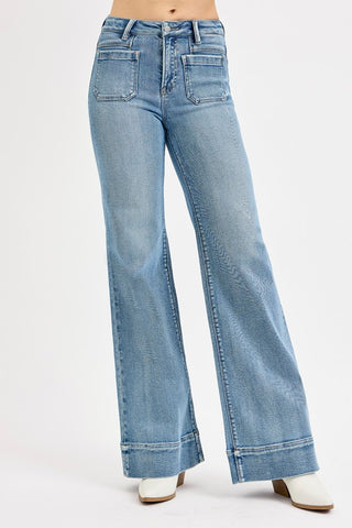 Cassie Patch Pocket Jeans-Jeans-Risen-Summit Lane Boutique, Women's Apparel and Gifts located in Grand Rapids, MI