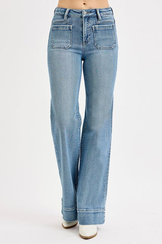 Cassie Patch Pocket Jeans-Jeans-Risen-Summit Lane Boutique, Women's Apparel and Gifts located in Grand Rapids, MI