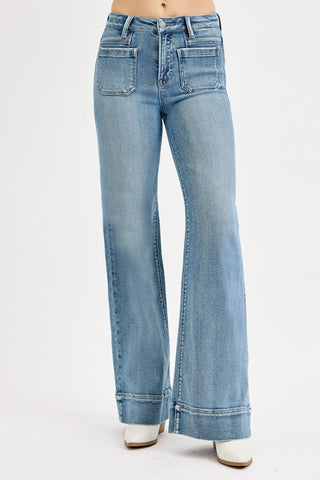 Cassie Patch Pocket Jeans-Jeans-Risen-Summit Lane Boutique, Women's Apparel and Gifts located in Grand Rapids, MI