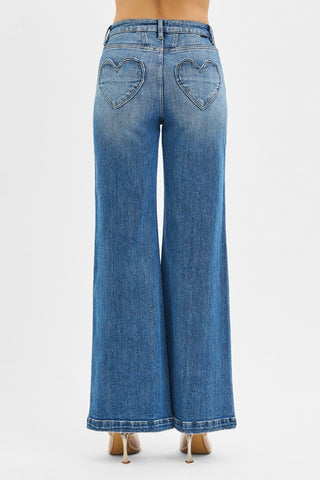 Valerie Heart Back Pocket Jeans-Jeans-Summit Lane-Summit Lane Boutique, Women's Apparel and Gifts located in Grand Rapids, MI