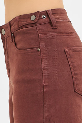 Brown Cropped Wide Leg-Jeans-Risen-Summit Lane Boutique, Women's Apparel and Gifts located in Grand Rapids, MI