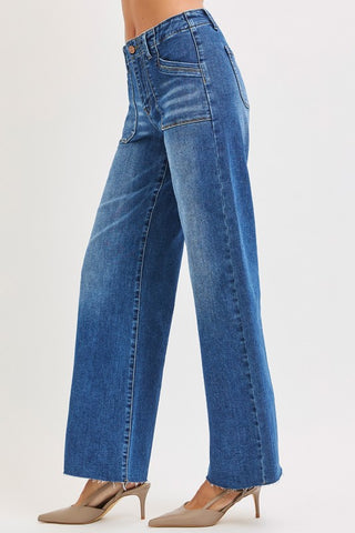 Tatum Patch Pocket Jeans-Jeans-Risen-Summit Lane Boutique, Women's Apparel and Gifts located in Grand Rapids, MI