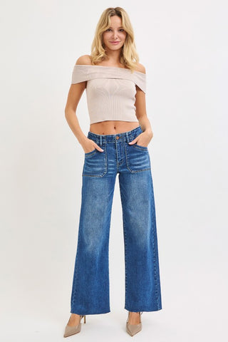 Tatum Patch Pocket Jeans-Jeans-Risen-Summit Lane Boutique, Women's Apparel and Gifts located in Grand Rapids, MI