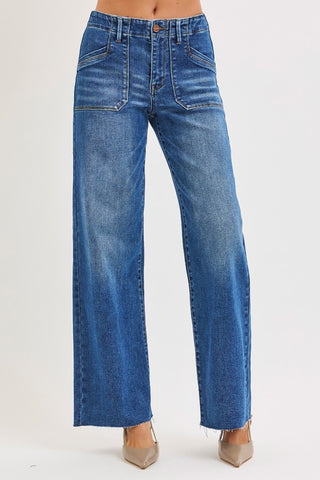 Tatum Patch Pocket Jeans-Jeans-Risen-Summit Lane Boutique, Women's Apparel and Gifts located in Grand Rapids, MI