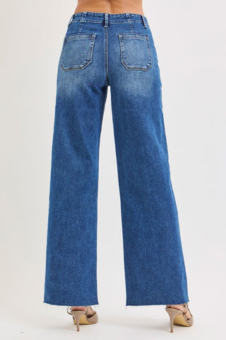 Tatum Patch Pocket Jeans-Jeans-Risen-Summit Lane Boutique, Women's Apparel and Gifts located in Grand Rapids, MI