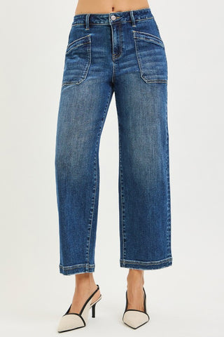 Maverick Slouchy Cropped Jeans-Jeans-Risen-Summit Lane Boutique, Women's Apparel and Gifts located in Grand Rapids, MI