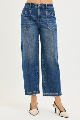 Maverick Slouchy Cropped Jeans-Jeans-Risen-Summit Lane Boutique, Women's Apparel and Gifts located in Grand Rapids, MI