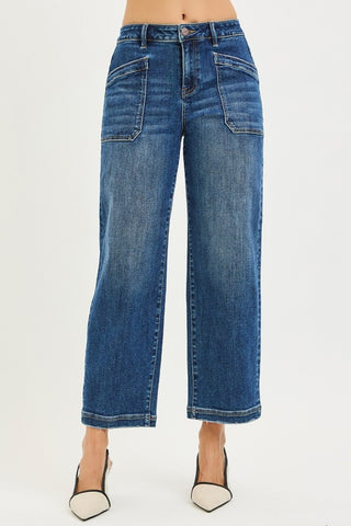 Maverick Slouchy Cropped Jeans-Jeans-Risen-Summit Lane Boutique, Women's Apparel and Gifts located in Grand Rapids, MI