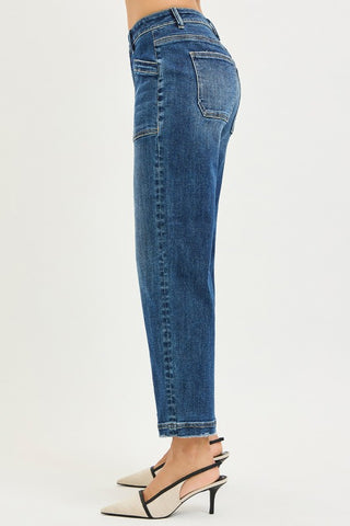 Maverick Slouchy Cropped Jeans-Jeans-Risen-Summit Lane Boutique, Women's Apparel and Gifts located in Grand Rapids, MI