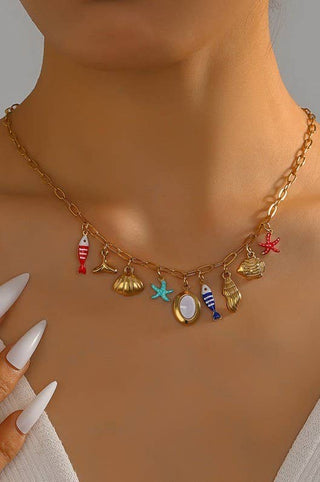 18K STAINLESS STEEL TARNISH FREE FISH NECKLACE-Necklaces-JOSSLYN by wall to wall-Summit Lane Boutique, Women's Apparel and Gifts located in Grand Rapids, MI