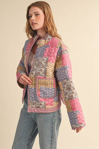 Pretty in Patchwork Quilted Jacket-Jacket-&MERCI-Summit Lane Boutique, Women's Apparel and Gifts located in Grand Rapids, MI