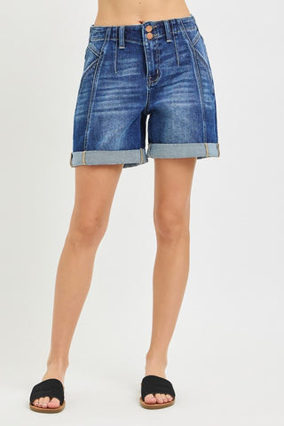 Seabreeze High Rise Denim Shorts-Shorts-Risen-Summit Lane Boutique, Women's Apparel and Gifts located in Grand Rapids, MI
