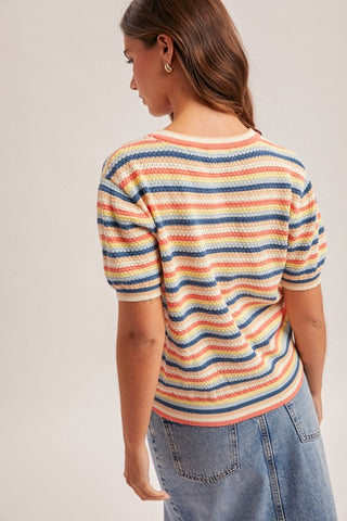 Madelyn Pointelle S/S Top-Short Sleeves-Hem & Thread-Summit Lane Boutique, Women's Apparel and Gifts located in Grand Rapids, MI