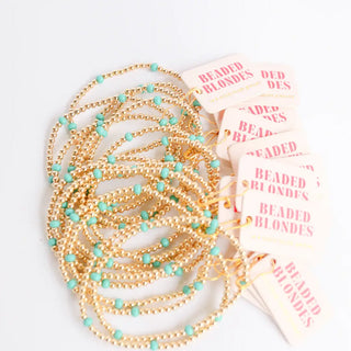 Turquoise Poppi-Bracelets-Beaded Blondes-Summit Lane Boutique, Women's Apparel and Gifts located in Grand Rapids, MI