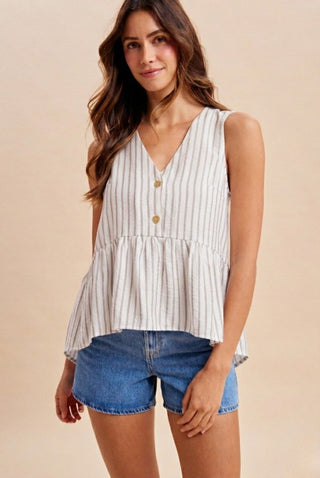 Victoria Peplum Tank-Sleeveless-Anniewear-Summit Lane Boutique, Women's Apparel and Gifts located in Grand Rapids, MI