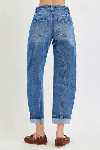 Stacy Barrel Jeans-Jeans-Risen-Summit Lane Boutique, Women's Apparel and Gifts located in Grand Rapids, MI