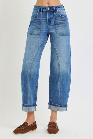 Stacy Barrel Jeans-Jeans-Risen-Summit Lane Boutique, Women's Apparel and Gifts located in Grand Rapids, MI