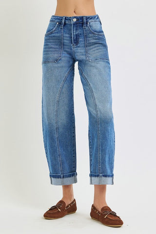 Stacy Barrel Jeans-Jeans-Risen-Summit Lane Boutique, Women's Apparel and Gifts located in Grand Rapids, MI