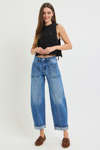 Stacy Barrel Jeans-Jeans-Risen-Summit Lane Boutique, Women's Apparel and Gifts located in Grand Rapids, MI