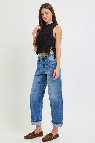 Stacy Barrel Jeans-Jeans-Risen-Summit Lane Boutique, Women's Apparel and Gifts located in Grand Rapids, MI