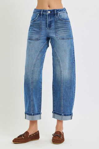 Stacy Barrel Jeans-Jeans-Risen-Summit Lane Boutique, Women's Apparel and Gifts located in Grand Rapids, MI