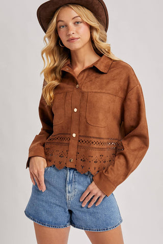 Danielle Faux Suede Jacket-Jackets-Bluivy-Summit Lane Boutique, Women's Apparel and Gifts located in Grand Rapids, MI