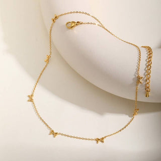 TARNISH FREE BOW NECKLACE-Necklaces-JOSSLYN by wall to wall-Summit Lane Boutique, Women's Apparel and Gifts located in Grand Rapids, MI