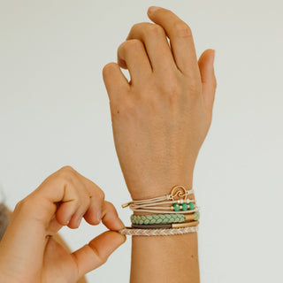 "Reflect" Gold Wave with Beachy Neutrals Hair Tie Bracelets-Bracelets-K'lani hair tie bracelets-Summit Lane Boutique, Women's Apparel and Gifts located in Grand Rapids, MI