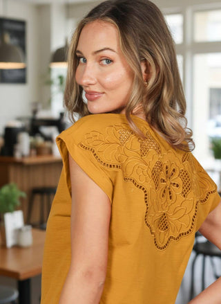 The Goldie Embroidered Top-Short Sleeves-Vine & Love-Summit Lane Boutique, Women's Apparel and Gifts located in Grand Rapids, MI