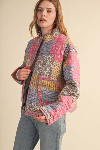 Pretty in Patchwork Quilted Jacket-Jacket-&MERCI-Summit Lane Boutique, Women's Apparel and Gifts located in Grand Rapids, MI