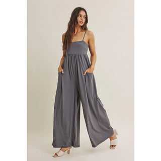 Elyse Cotton Wide Leg Jumpsuit-Jumpsuits-Summit Lane-Summit Lane Boutique, Women's Apparel and Gifts located in Grand Rapids, MI