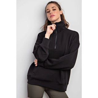 Scuba Funnel Neck-Sweatshirt-Rae Mode-Summit Lane Boutique, Women's Apparel and Gifts located in Grand Rapids, MI