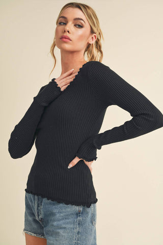 Adalie Knit Top-Long Sleeves-AEMI + CO-Summit Lane Boutique, Women's Apparel and Gifts located in Grand Rapids, MI