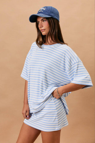 Stevie Striped Top-Short Sleeves-LE LIS-Summit Lane Boutique, Women's Apparel and Gifts located in Grand Rapids, MI