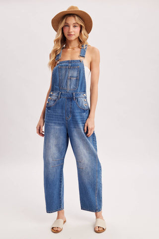 Harper Barrel Overalls-Jeans-Bluivy-Summit Lane Boutique, Women's Apparel and Gifts located in Grand Rapids, MI