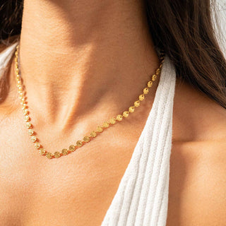 18K Gold PVD Stainless Steel Sunburst Chain Necklace-WJW-Summit Lane Boutique, Women's Apparel and Gifts located in Grand Rapids, MI