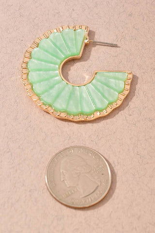 Scalloped Resin Hoop Earrings-Earrings-Merveille-Summit Lane Boutique, Women's Apparel and Gifts located in Grand Rapids, MI